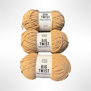 Big Twist Posh Chenille Yarn Bundle Croissant Beige Bulky 3 Skeins